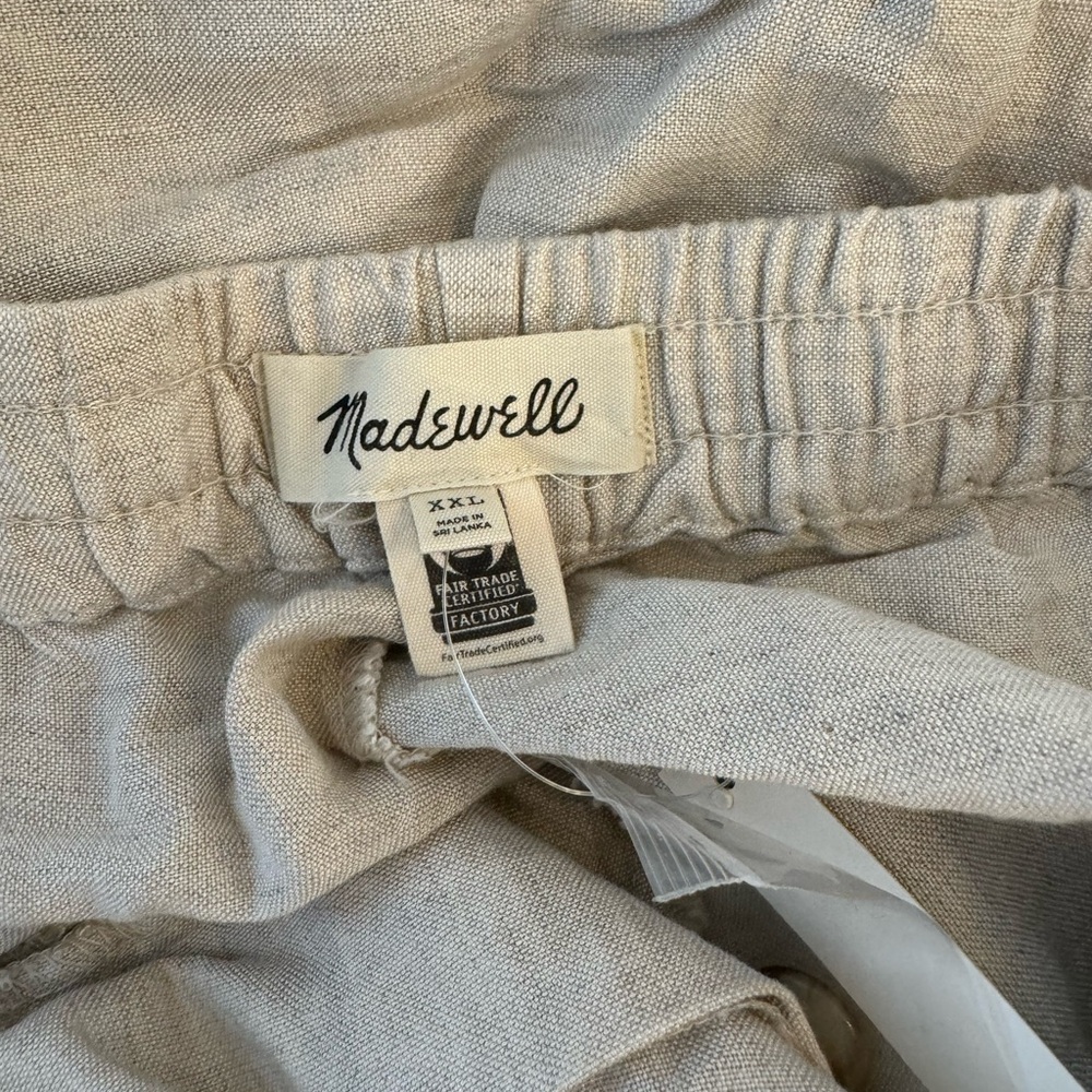 Madewell NWT Linen-Blend Track Trousers XXL Tan - Picture 8 of 11